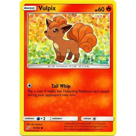 Pokemon Trading Card Game Sun & Moon Team Up Common Vulpix #15 [Reverse Holo]