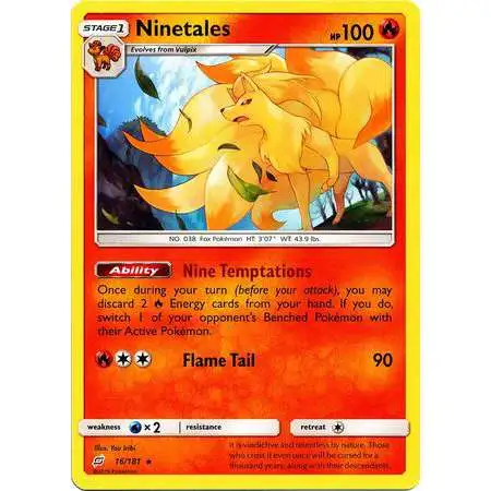 Pokemon Trading Card Game Sun & Moon Team Up Rare Ninetales #16 [Reverse Holo]