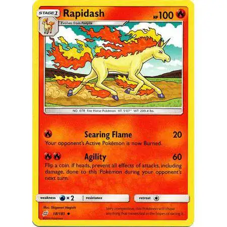 Pokemon Trading Card Game Sun & Moon Team Up Uncommon Rapidash #18
