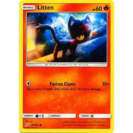 Pokemon Trading Card Game Sun & Moon Team Up Common Litten #20