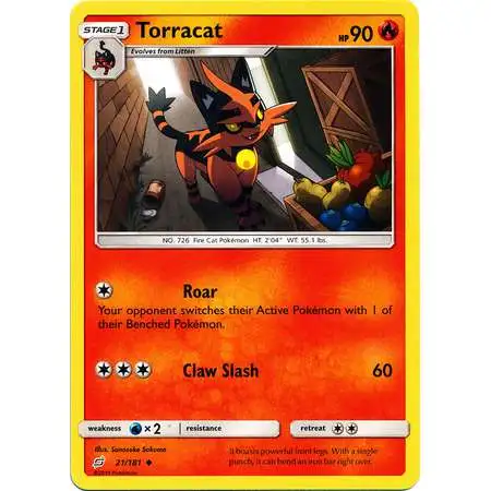 Pokemon Trading Card Game Sun & Moon Team Up Uncommon Torracat #21