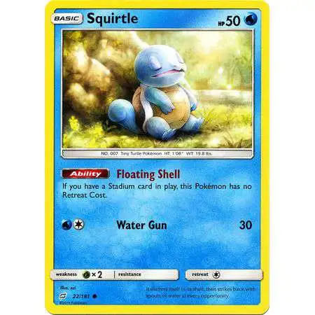 Pokemon Trading Card Game Sun & Moon Team Up Common Squirtle #22 [Reverse Holo] [Lightly Played]