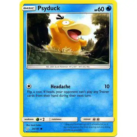 Pokemon Trading Card Game Sun & Moon Team Up Common Psyduck #26 [Reverse Holo] [Lightly Played]