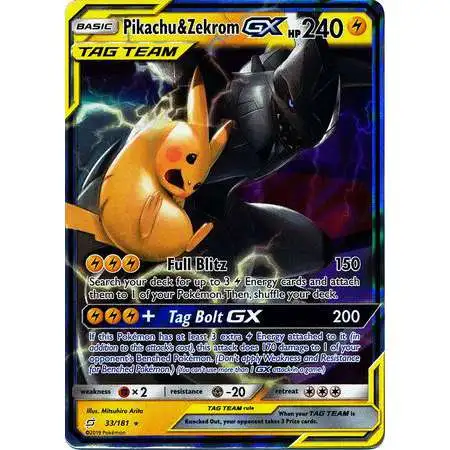 Pokemon Trading Card Game Sun & Moon Team Up Ultra Rare Pikachu & Zekrom GX #33