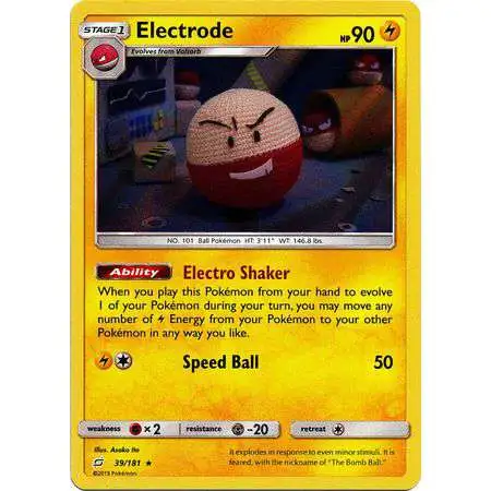 Pokemon Trading Card Game Sun & Moon Team Up Holo Rare Electrode #39 [Reverse Holo] [Lightly Played]