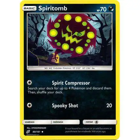 Pokemon Trading Card Game Sun & Moon Team Up Uncommon Spiritomb #89