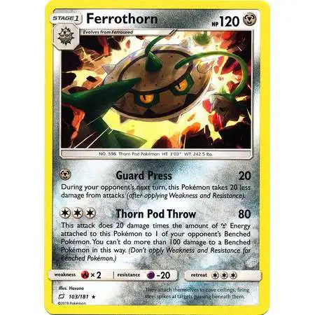 Pokemon Trading Card Game Sun & Moon Team Up Rare Ferrothorn #103