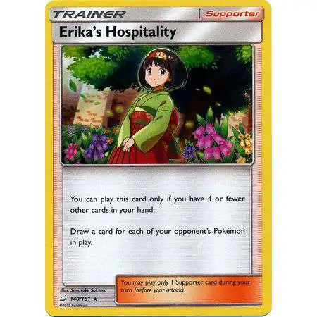 Pokemon Trading Card Game Sun & Moon Team Up Rare Holo Erika's Hospitality #140
