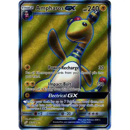 Pokemon Trading Card Game Sun & Moon Team Up Ultra Rare Ampharos GX #163 [Lightly Played]