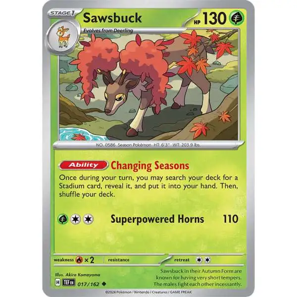 Pokemon Temporal Forces Uncommon Sawsbuck #17