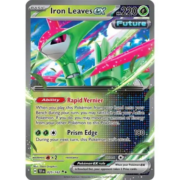 Pokemon Temporal Forces Double Rare Iron Leaves ex #25