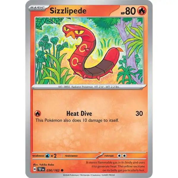 Pokemon Temporal Forces Common Sizzlipede #36