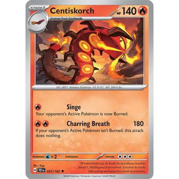 Pokemon Temporal Forces Uncommon Centiskorch #37