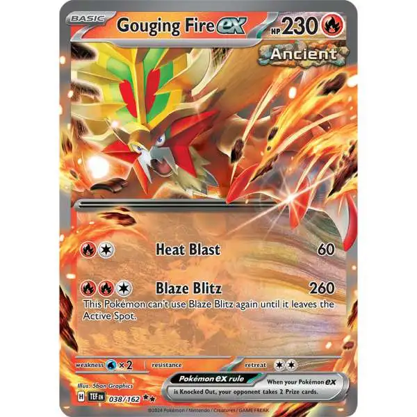 Pokemon Scarlet & Violet Temporal Forces Double Rare Gouging Fire ex #38