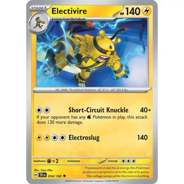 Pokemon Temporal Forces Uncommon Electivire #54