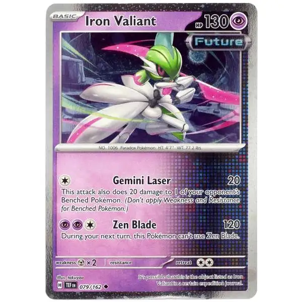 Pokemon Scarlet & Violet Temporal Forces Uncommon Iron Valiant #79 [Cosmos Holo]