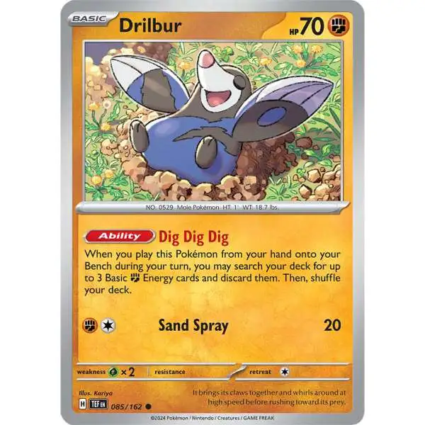 Pokemon Temporal Forces Common Drilbur #85