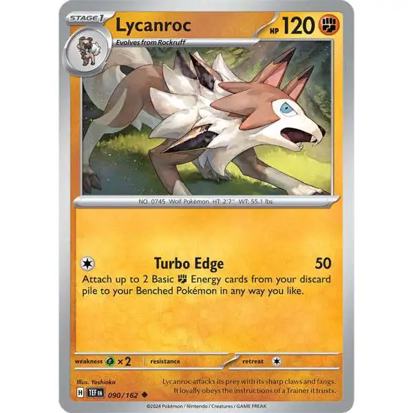 Pokemon Temporal Forces Uncommon Lycanroc #90