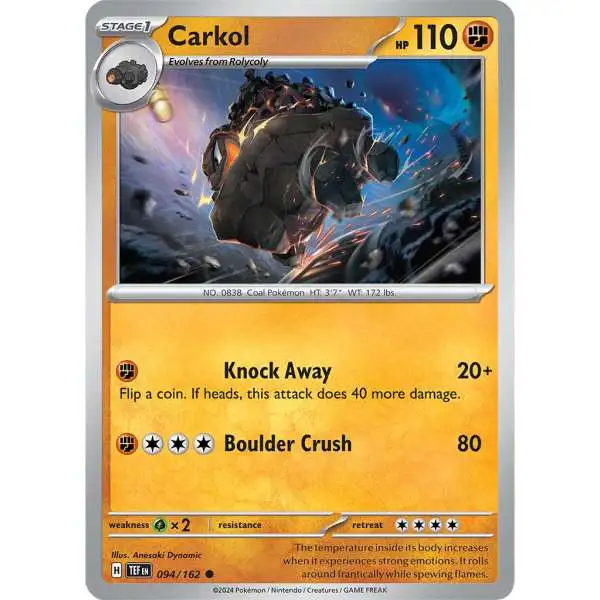 Pokemon Temporal Forces Common Carkol #94