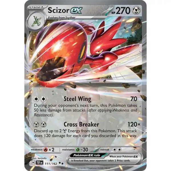 Pokemon Scarlet & Violet Temporal Forces Double Rare Scizor ex #111