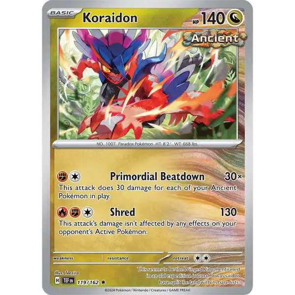 Pokemon Scarlet & Violet Temporal Forces Rare Koraidon #119