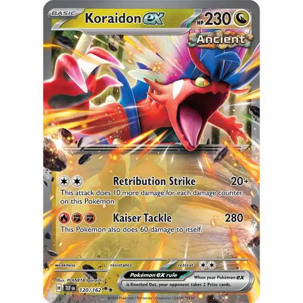 Pokemon Scarlet & Violet Temporal Forces Double Rare Koraidon ex #120