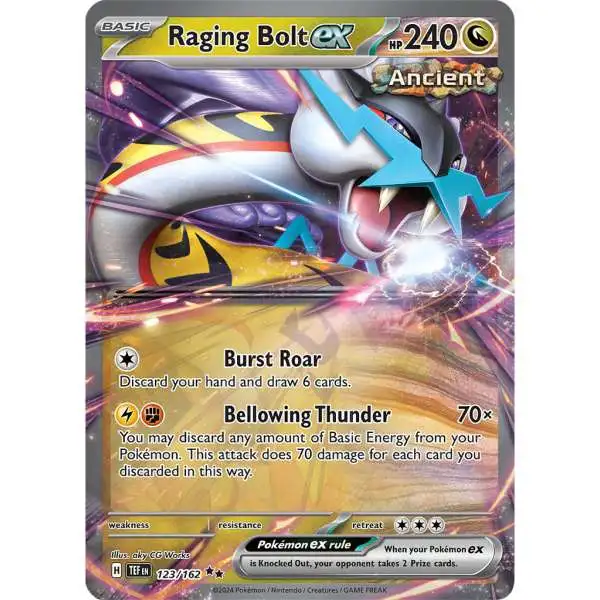 Pokemon Scarlet & Violet Temporal Forces Double Rare Raging Bolt ex #123