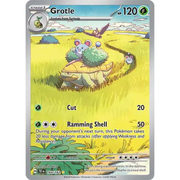 Pokemon Temporal Forces Illustration Rare Grotle #164