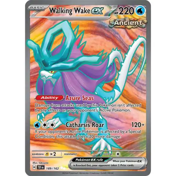 Pokemon Scarlet & Violet Temporal Forces Ultra Rare Walking Wake ex #189