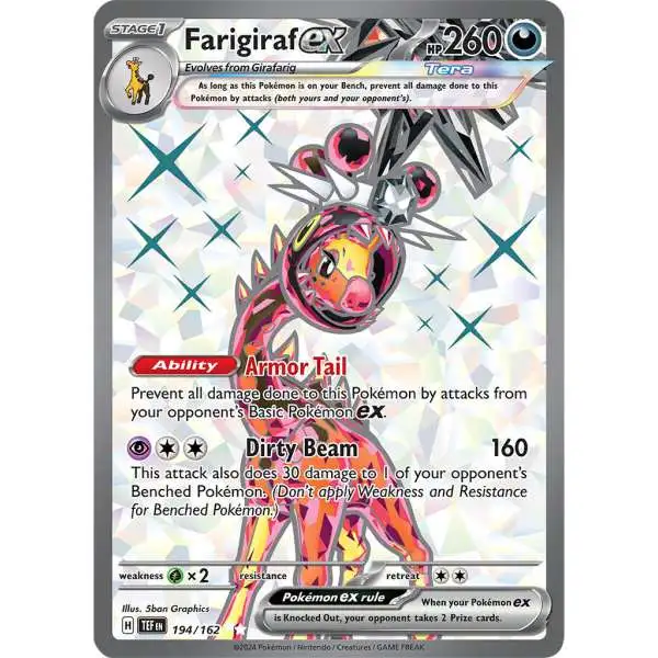 Pokemon Scarlet & Violet Temporal Forces Ultra Rare Farigiraf ex #194