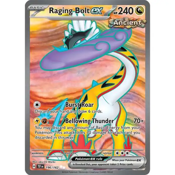 Pokemon Scarlet & Violet Temporal Forces Ultra Rare Raging Bolt ex #196