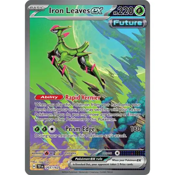 Pokemon Temporal Forces Special Illustration Rare Iron Leaves ex #203