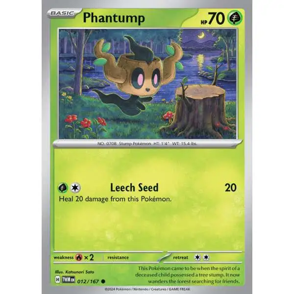 Pokemon Trading Card Game Twilight Masquerade Common Phantump #12