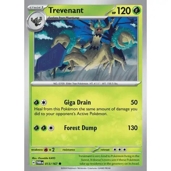 Pokemon Trading Card Game Twilight Masquerade Common Trevenant #13