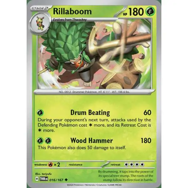 Pokemon Trading Card Game Twilight Masquerade Uncommon Rillaboom #16