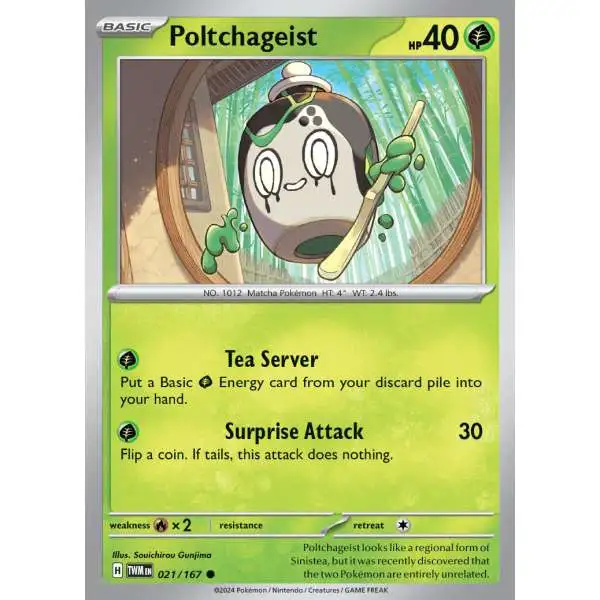 Pokemon Trading Card Game Scarlet & Violet Twilight Masquerade Common Poltchageist #21