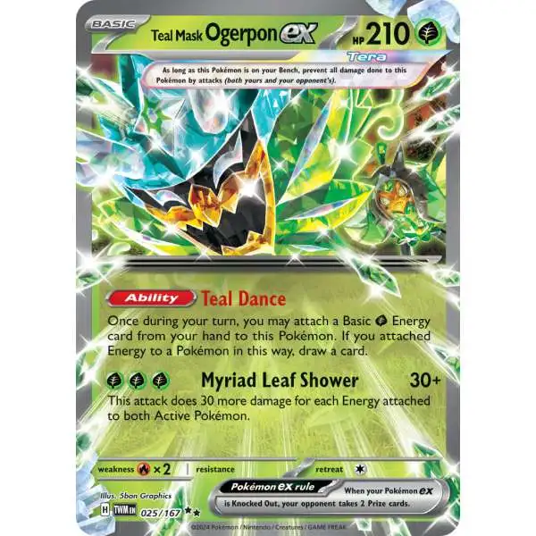 Pokemon Trading Card Game Scarlet & Violet Twilight Masquerade Double Rare Teal Mask Ogerpon ex #25