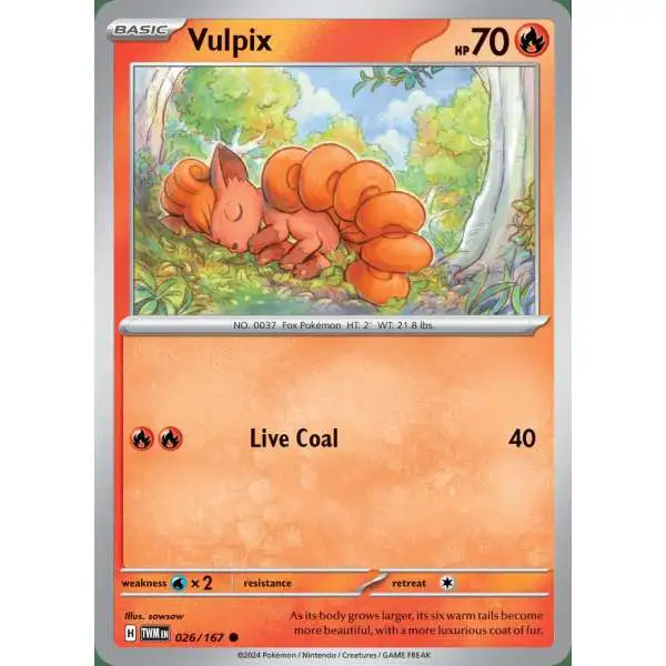 Pokemon Trading Card Game Twilight Masquerade Common Vulpix #26