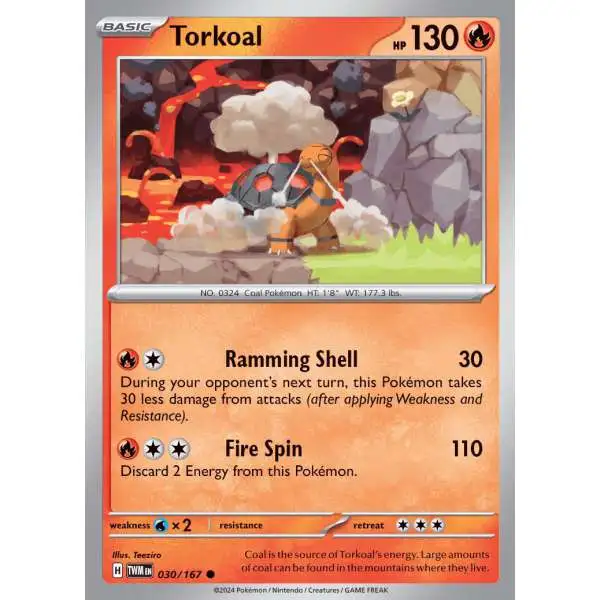 Pokemon Trading Card Game Twilight Masquerade Common Torkoal #30