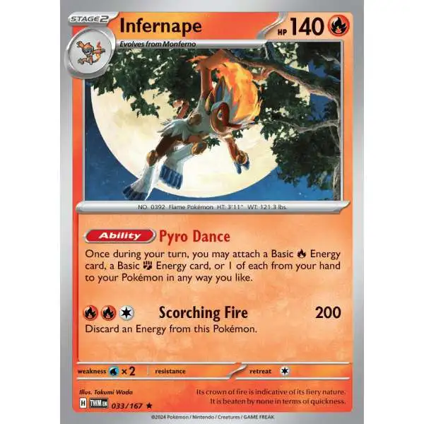 Pokemon Trading Card Game Twilight Masquerade Rare Infernape #33