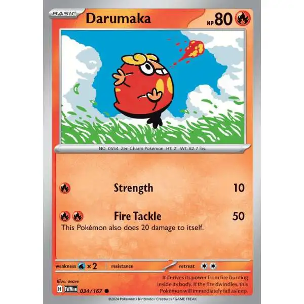 Pokemon Trading Card Game Twilight Masquerade Common Darumaka #34