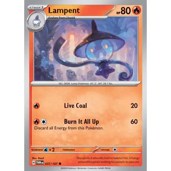 Pokemon Trading Card Game Twilight Masquerade Common Lampent #37