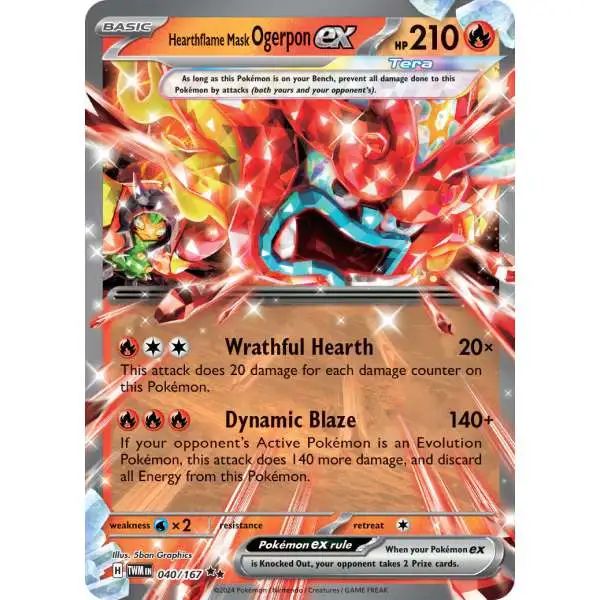 Pokemon Trading Card Game Scarlet & Violet Twilight Masquerade Double Rare Hearthflame Mask Ogerpon ex #40