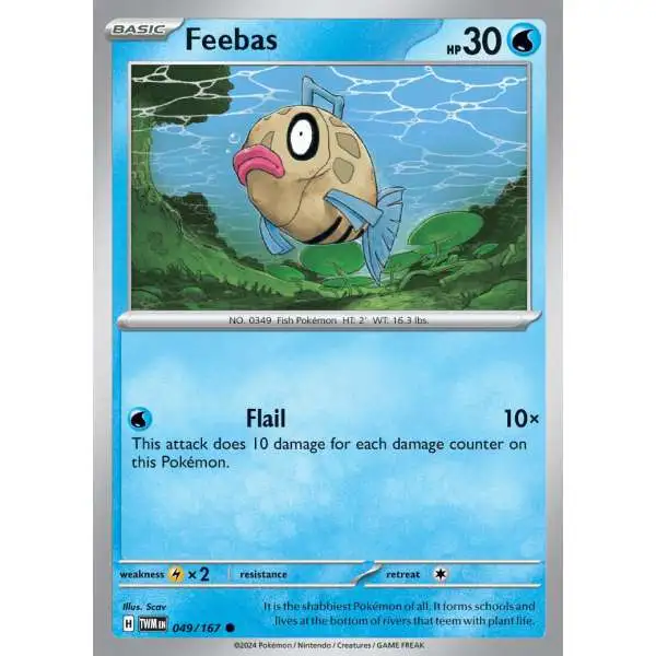Pokemon Trading Card Game Twilight Masquerade Common Feebas #49