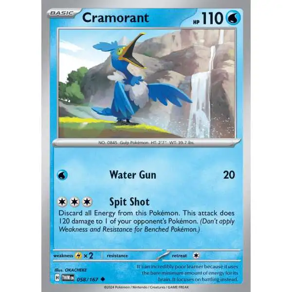 Pokemon Trading Card Game Twilight Masquerade Uncommon Cramorant #58