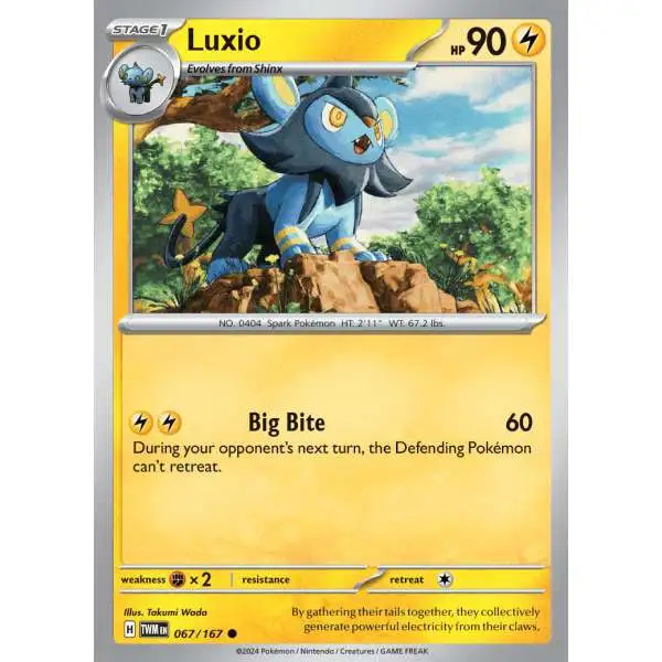 Pokemon Trading Card Game Twilight Masquerade Common Luxio #67