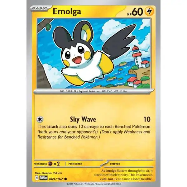 Pokemon Trading Card Game Twilight Masquerade Common Emolga #69