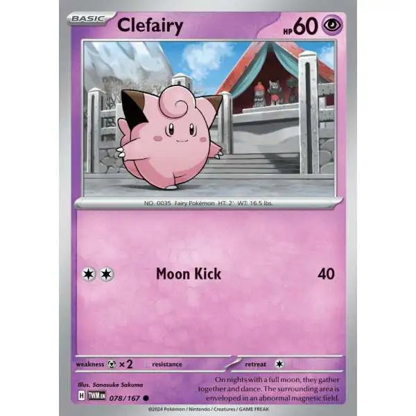 Pokemon Trading Card Game Twilight Masquerade Common Clefairy #78