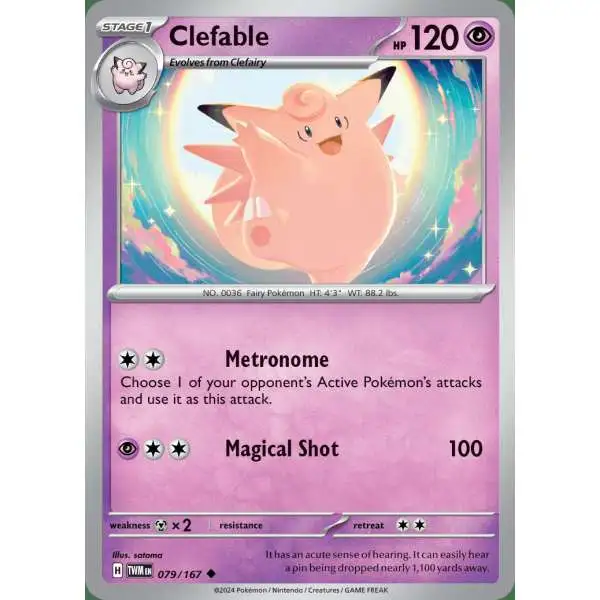 Pokemon Trading Card Game Twilight Masquerade Uncommon Clefable #79