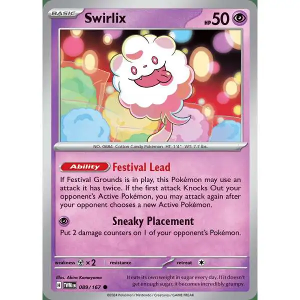 Pokemon Trading Card Game Twilight Masquerade Common Swirlix #89